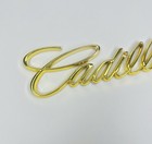 New Vtg Metal Emblem For Cadillac Rear Trunk Gold Badge Nameplate Logo Script