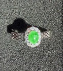 Natural Burmese Jadeite Jade A-grade Green Cabochon Ring