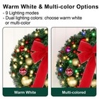 Prelit Christmas Door Wreath Garland Battery Operated With Remote timer hanger
