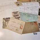 1800s Antique Paper Ephemera Lot Book Pages Invitations Trade Card 1858-1898 Q59
