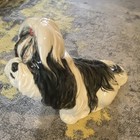 Ceramic Black   White Shih Tzu Dog Figurine - Dog Statue Signed the Jownsends