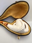 Vintage Block Meerschaum Carved Eagle Claw Pipe With Smooth Bowl And Case Unused