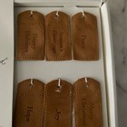 Hearth And Hand Magnolia Christmas 6 Reusable Gift Topper Tags Tan Leather - New