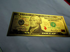 Ten Dollar Bill Gold Money  Copy Banknote   New
