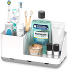Bathroom Toothbrush Holder Organizer Countertop Storage With Drainage