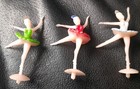 4 Piece Vintage Ballerina Themed Cake Toppers - 3 2 5  Dancers   1 5  Dancer