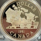 1981 Canada Silver Dollar  Train Proof  Brilliant Uncirculated
