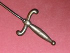 Victorian Art Nouveau Hand Crafted Repousse Sterling Sword Stick Pin
