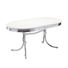Cleveland 5 Piece Retro Oval Dining Set In White And Red