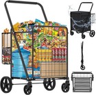 Heavy Duty Folding Shopping Cart With 360   Swivel Wheels  Waterproof Bag  Jum   