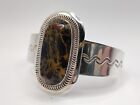 Rare Vintage Jay King Sterling Gold Matrix Jasper 7 25 Inch Large Cuff  45 Grams