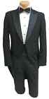 Men s Black Tuxedo Tailcoat With Satin Peak Lapels 100  Wool-wedding Gala Mason