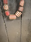Rare  Native American Old Pawn Necklace  Trade Bead Necklace 13    Red White