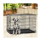 Bestpet   Dog Crate   48    Black   Foldable Metal Kennel With Double Doors     