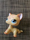 Hasbro 2006 Lps Littlest Pet Shop Shorthair Cat Yellow Pink Glitter Rare 