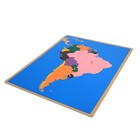 Montessori South America Knobbed Wooden Puzzle Map  montessori Standard Size 