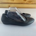Crocs Lina Womens 11 Iconic Comfort Black Slip On Ballet Flats Casual Shoes