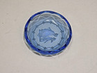 Blue Glass Intaglio 2-1 2  Open Salt Cellar Angel Roman Woman