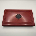 Rare  Vintage Bakelite Crisloid Top Grade Butterscotch Dominoes Red Box 1 4 