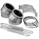 6    Double Wall Stove Pipe 30   Elbow Kit Insulated Chimney Vent Offset Supervent