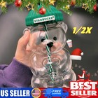 2026 Starbucks Barista Bear Glass Jar Cold Cup With Straw Christmas Gift Hot