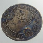 1859 Canada 1 One Cent Large Penny Multi Color Toning Km  1 Circulated Coin V046