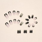 24pcs Black Gold Glitter Press-on Nails W  Geometric Designs - Party Glam