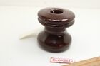 Vintage Spool Insulator Brown Ceramic Porcelain Telegraph Telephone Electric