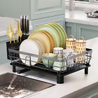 Dish Drainer Rack Kitchen Sink Drying Rack Bowl Plate Holder W 360  drip Tray