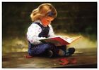 Lovely Children-flowers Of Life Pretty Girl Book Kids New Art Modern Postcard
