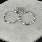925 Sterling Silver 25mm Hoop Earrings Men Women 925 Silver Hoops