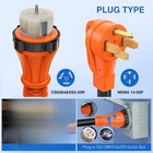 Nilight 50a 15ft Rv Extension Cord 14-50p To Ss2-50r W  15a-30a Adapter