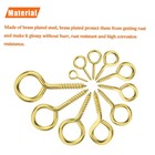 200 Pieces 2  Screw Eyes Screw In Eye Hooks Metal Screw Eye Pins Hooks Brass Pla