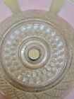 Vtg Pink Clear Glass Shade Lamp Or Ceiling Ribbed Patterned Center Hole 4x10 In