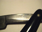 Antique Unknown Straight Edge Razor Black Handle Special Hollow Ground