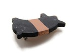 Black   Pink Painted Wooden Pig Pin