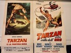 Set Of Two Original Vintage Antique Italian Tarzan Movie Posters  13 X 27 5    70s