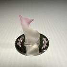 Glass Baron Pretty Kitty Figurine Swarovski Crystals Glass Art Pink 1 75 