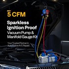 Hvac Ac Vacuum Pump Kit 5cfm 1 2hp   Manifold Gauge Set Auto R134a R410a R1234yf