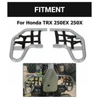 Pair Of Aluminum Nerf Bars Silver Bar Black Nets For Honda Trx 250ex 250x 01-24