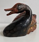 Antique Vintage Large Asian   Anglo Indian Carved Wooden Duck Sculpture Folk Art