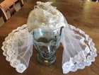 Ivory Beaded Juliette Crown Bridal Veil Vintage Wedding Headpiece W damage