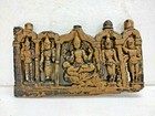 Rare Old Antique Hand Carved Hindu Religious God Wooden Panel  Collectible