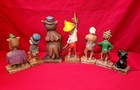 1940 Syroco Pinocchio Figurines Lot  2 Large 5 Mid-size  Walt Disney Prod  Rare