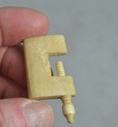 Antique Sewing  Miniature Clamp Hand Made Carved  Original Rare Early 18th 19thc