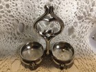 Antique Austria 800 Silver Double Master Salt Dip Cellar Dish W handle Austrian