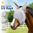 Adjustable Horse Fly Mask With Ears Uv Protection Mesh Summer Turnout Mask