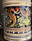 Antique Ceramic Tobacco Jar Germany 1950s Cobalt Base Gilding Art Collectible