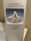 Vintage Retro Godinger Silver Plated 4 Pcs Mini Coffee Set On Serving Tray