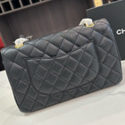 Chanel Classic Flap Cf Signature Diamond-patterned Leather Crossbody Black Bag